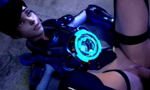 Tracer spreads her legs 3d hentai tracer pussy lips