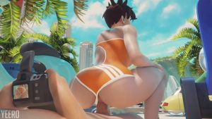 Pool Party with Tracer - Overwatch 3D Hentai Tracer riding with her swinsuit