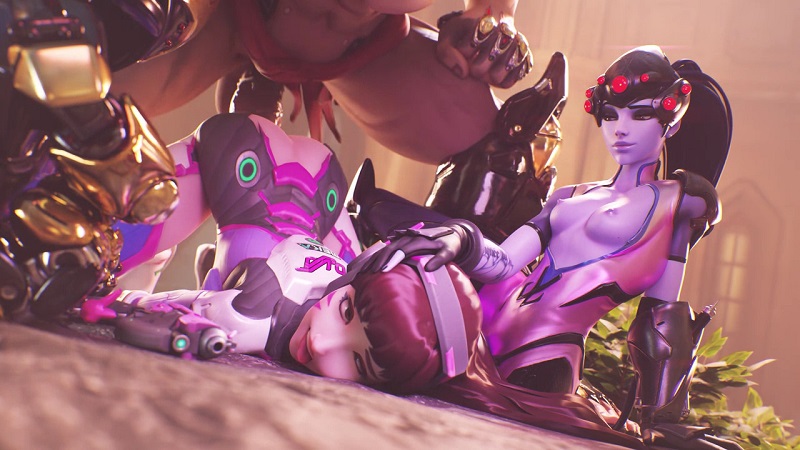 Overwatch 3D hentai - Dva gets covered in cum