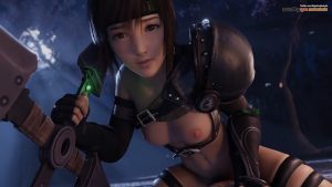 Final_Fantasy VII Cute Yuffie Kisaragi riding it