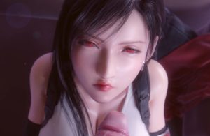 Cute Tifa Deepthroating it